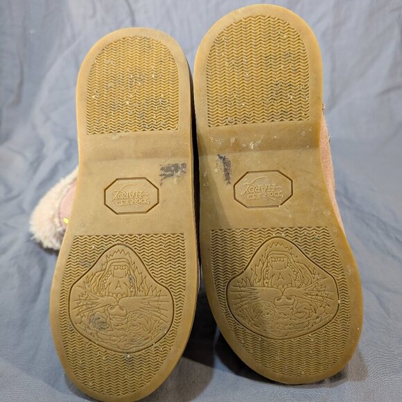 Ed Hardy Geisha Kiss of Death Pink Suede Faux Fur Lined Boots Women's US 6 - Picture 9 of 10